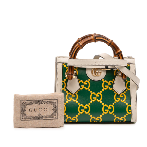 Pre-Loved Gucci Mini Leather Bamboo GG Diana Satchel - Picture 12 of 12